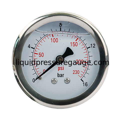 2.5'' Oil Liquid Filled Pressure Gauges 230 Psi 1/4'' NPT Brass Internal