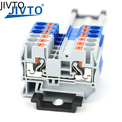 PT6 Push-in Terminal Block Din Rail 6mm2 senza vite di molla alimentare attraverso il connettore filo di striscia elettrica